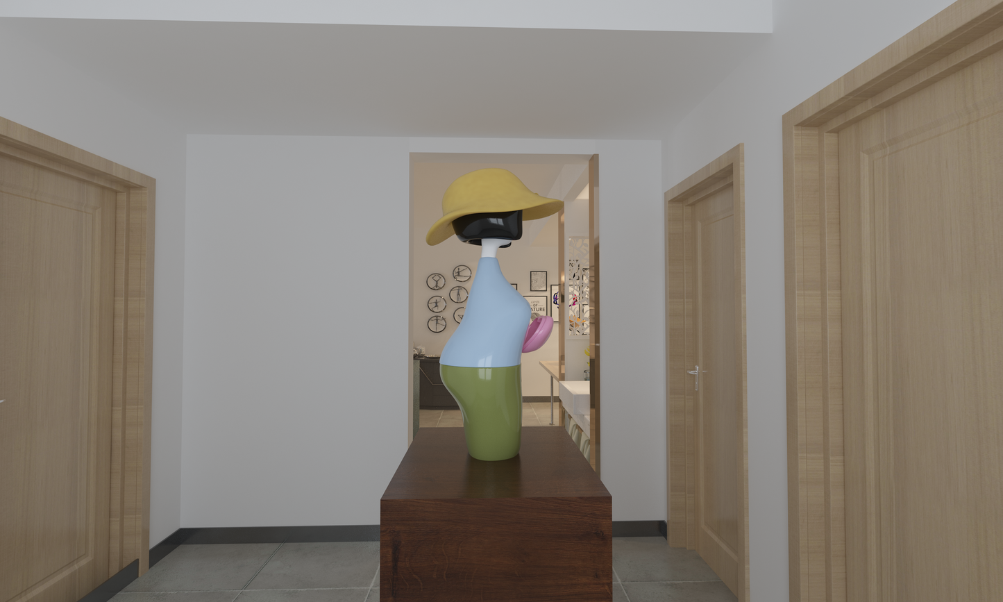 Kokonette Jaune Provence – Poupée design inspirée des Kokeshi – Cadeau original