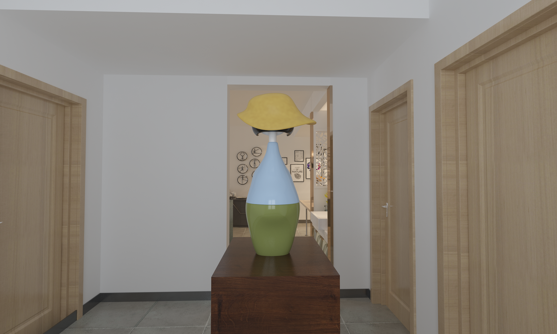 kokonette coeur rose poudré bob jaune vert émeraude bleu pastel cadeau unique KOKESHI