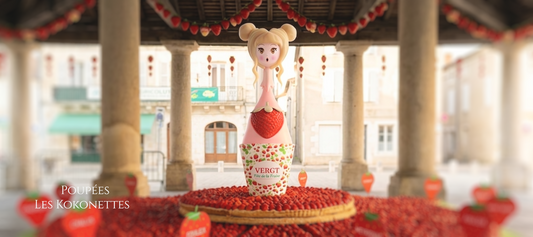 Kokonettes exposées à la Fête de la Fraise de Vergt 2026 — poupées d'art Nouvelle-Aquitaine Halle du marché de vergt en dordogne