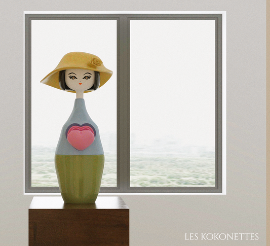 kokonette jaune provence poupée design kokeshi française cadeau original